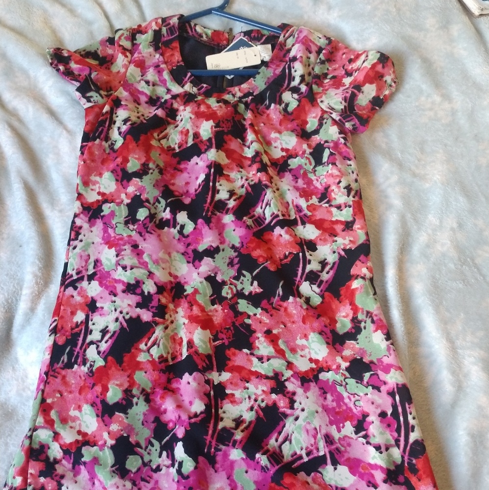 Hot pink flower mini dress